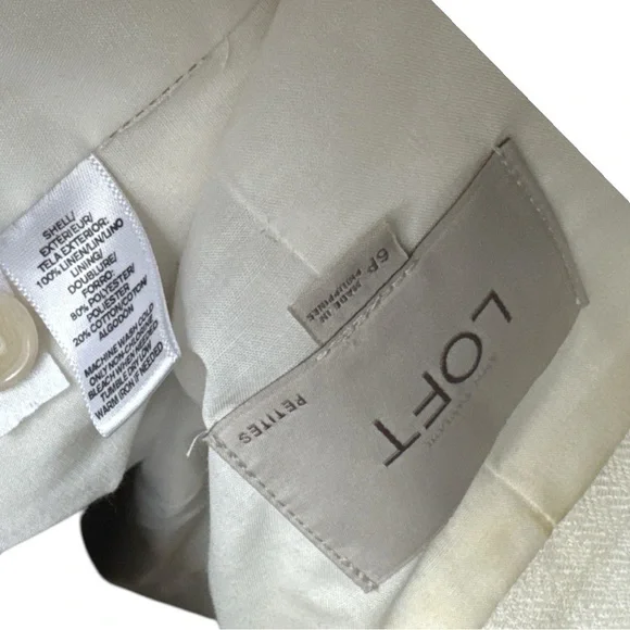 LOFT Cream Tailored Blazer with Textured Fabric - Picture 5 of 8